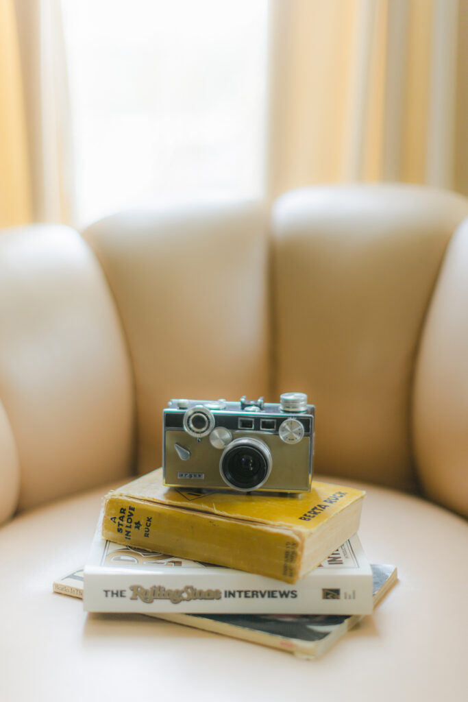 vintage camera styled for wedding photographer