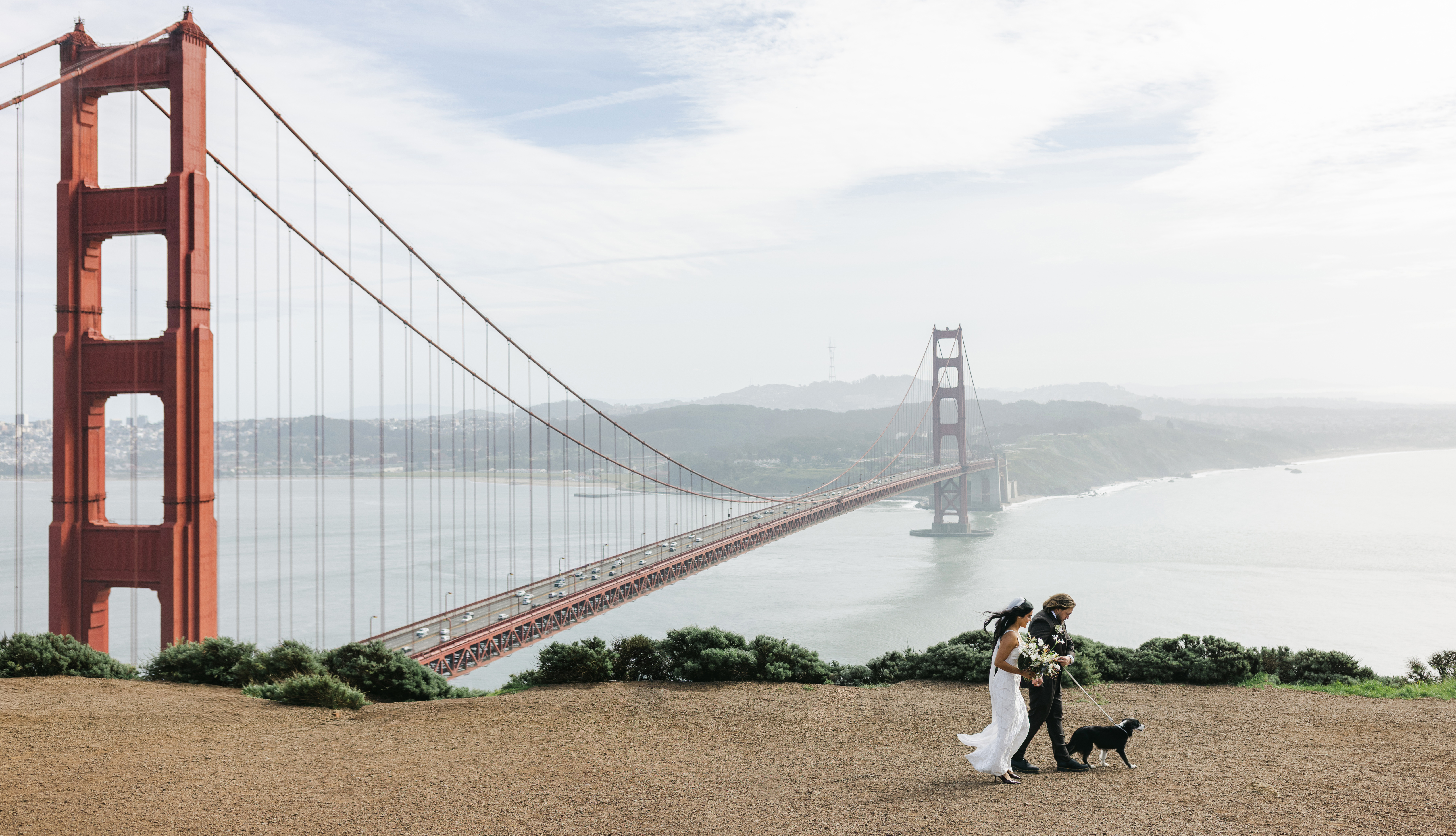 Wedding ceremony at Golden Gate Bridge