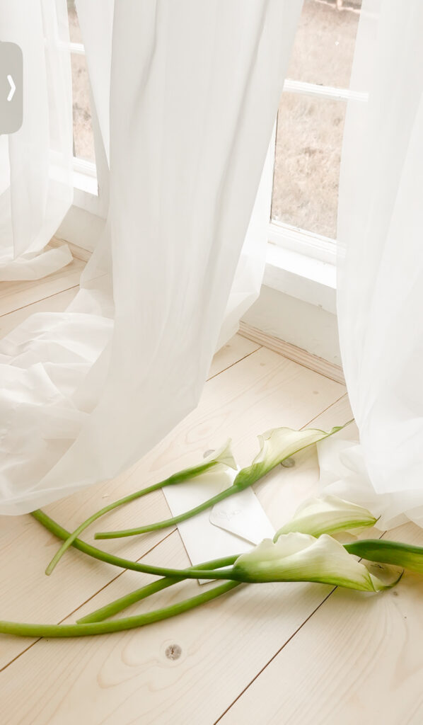 calla lilies studio floor detail