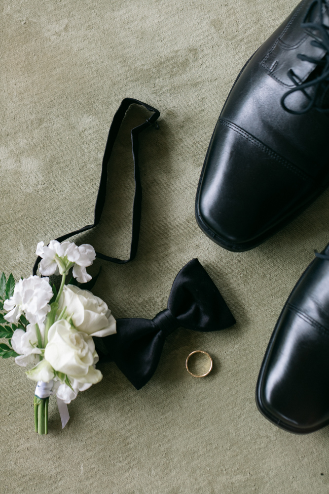 Groom wedding details flatlay