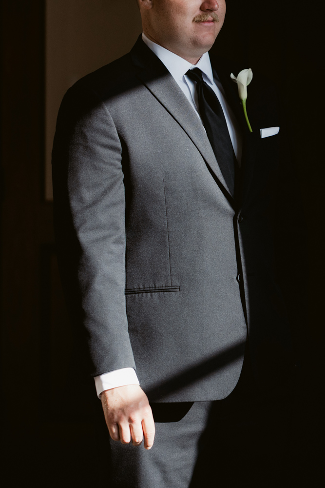 Groom portrait at the Spartanburg County Courthouse