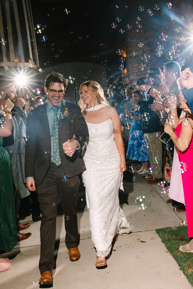 Bubble exit at Judson Mill wedding